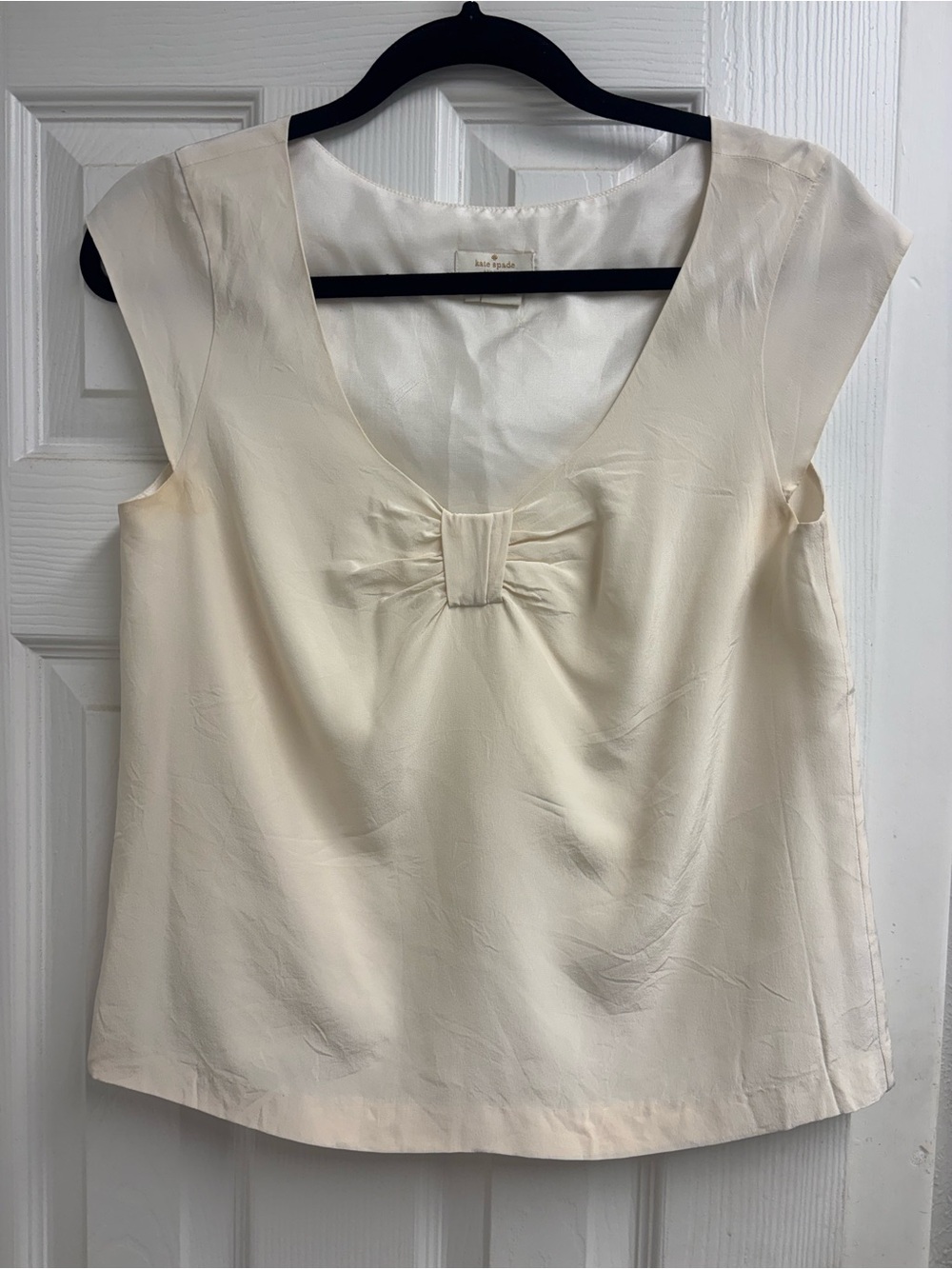 kate spade Cream Scoop-Neck Bow-Front Camisole